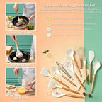 19-in-1 Kitchen Knife & Silicone Utensil Combo Set, Heat Resistant Cooking Tools with Detachable Storage Organizer