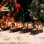 Christmas Gift Christmas Crystal Ball Ornaments LED Lights Train Santa Claus Merry Christmas Decoration for Home Party Xmas