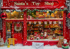 Christmas Photography Backdrop Vinyl Santa's Toy Shop Decoration Backdrop for Xmas Party Supplies Photo Background Studio Decor