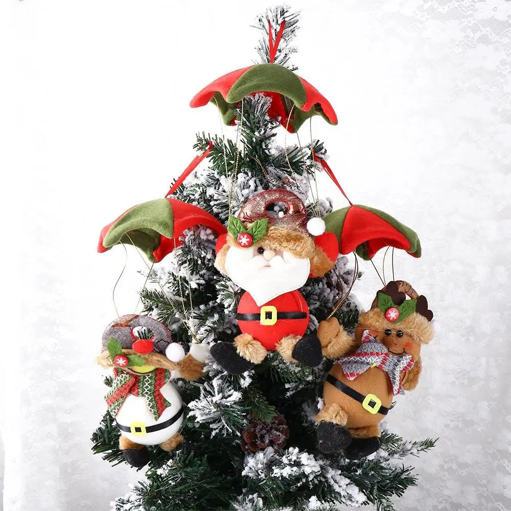 Navidad Snowman Xmas Hanging Ornament Santa Claus Parachute Pendant Christmas Decoration