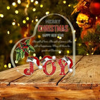 Christmas Atmosphere Heart Acrylic Ornament Desktop Decoration Transparent Stand