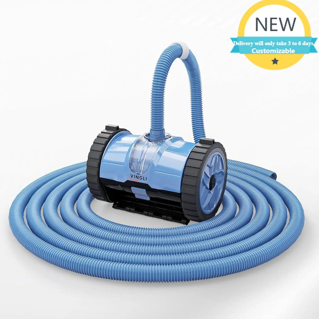 Pool Vacuum Cleaner, Suction Side Wall-Climbing Sweeper for Ground&Inground Pools, Automatic Pool