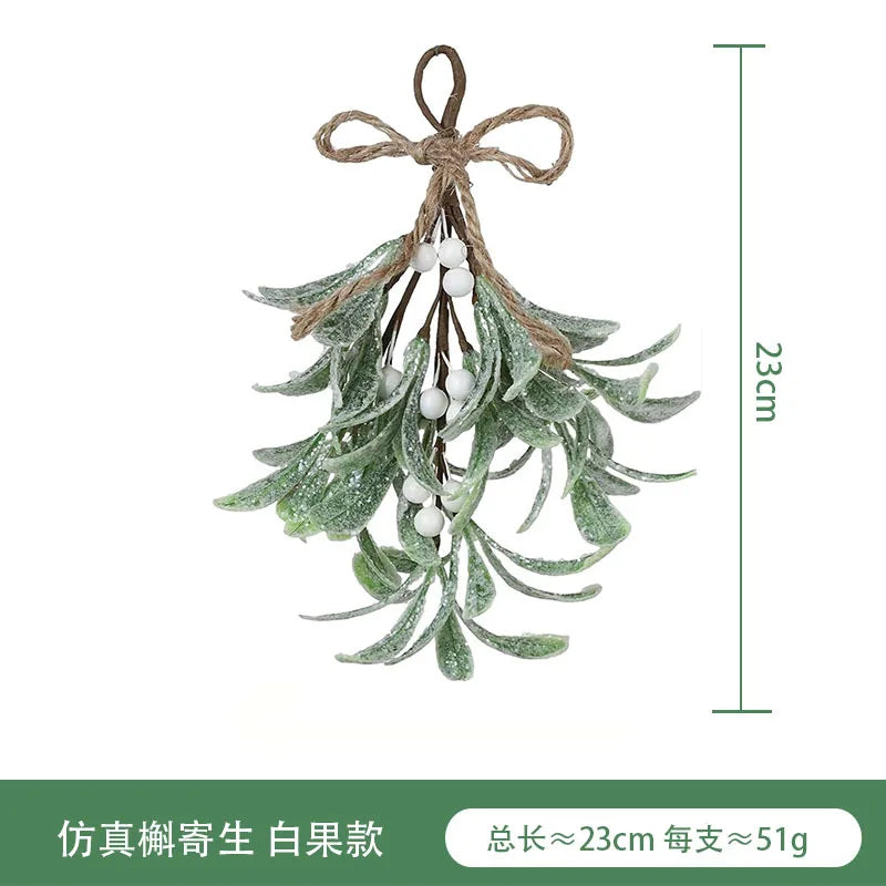 Frost Mistletoe Decorations Versatile Artificial Christmas Ornaments for Trees Fireplaces Holiday Home Wedding Party Decoration
