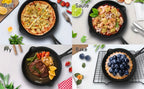 3PCS Cast Iron Skillet Set (6/8/10 Inch)  Pre-Seasoned, Heavy-Duty Pans for Oven, Grill & Campfire, Even Heat, Non-Stick Surface