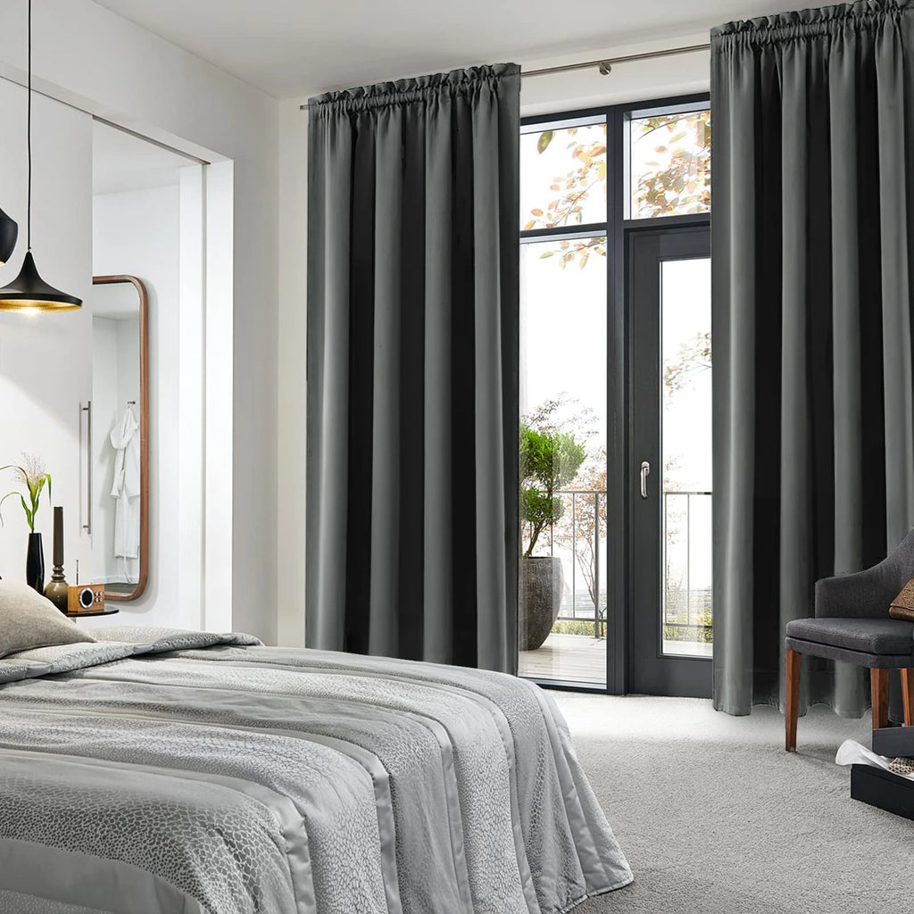 1 Panel Blackout Curtains Light Reducing Thermal Insulated Grommet Black Out Curtains Panels Drapes for Living Room Bedroom