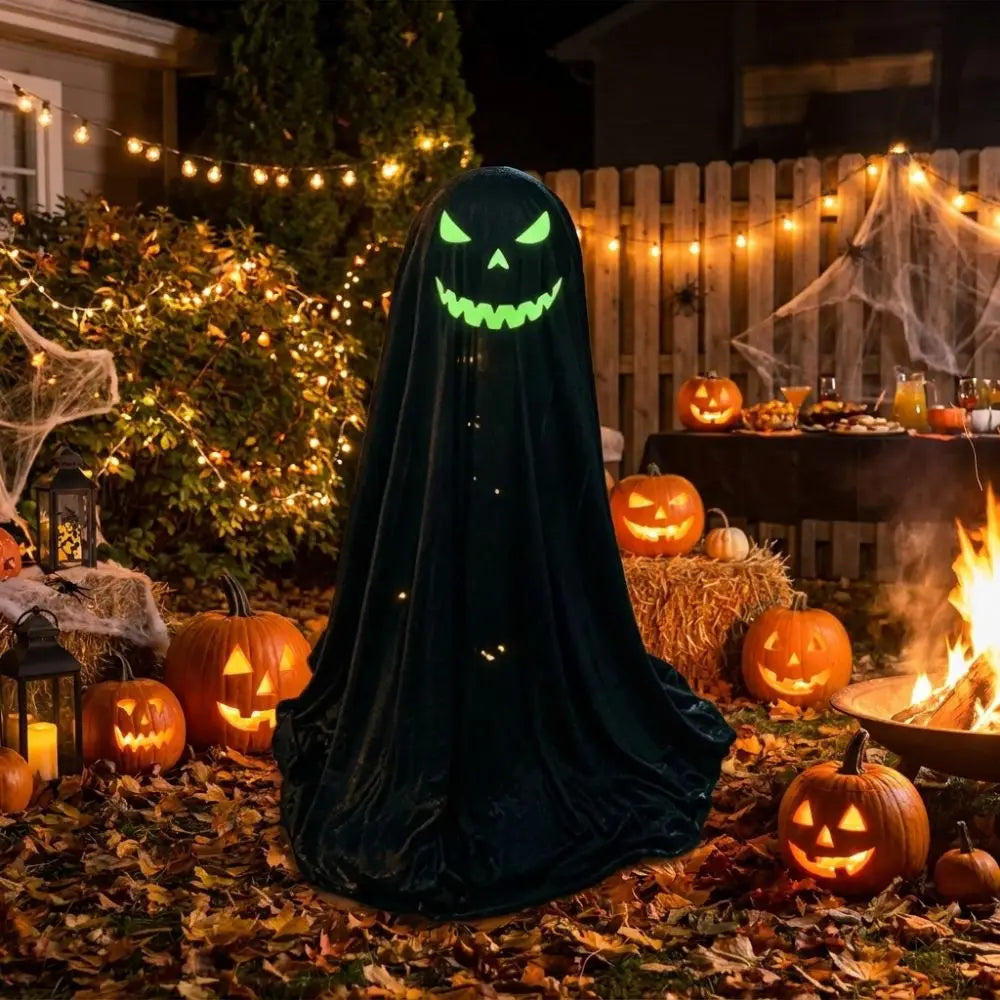 Luminous Halloween Standing Ghost Decor Adjustable Gothic Outdoor Light-up Ghost ED Lights Soft LED Lights Halloween Decor Prop