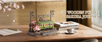 Robotime Sakura Journey Tram 3D Wooden Puzzles with LED Lights Home Decor Gift for Adults Women Girls