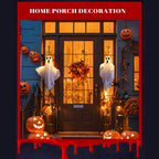 Halloween Ghost Hanging Decorations Halloween Hanging Light Up White Flying Ghosts Tree Window Wall Scary Ornament 50X40cm