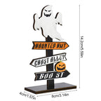 Halloween Wooden Ornament Ghost Pumpkin Skull Horror Desktop Decoration For Kids Halloween Party Supplies