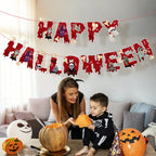 Halloween Ceiling Hangings: Skeletons, Mummies, Bloodstained Handprints, Bat Garlands. Kids Halloween Home Decor