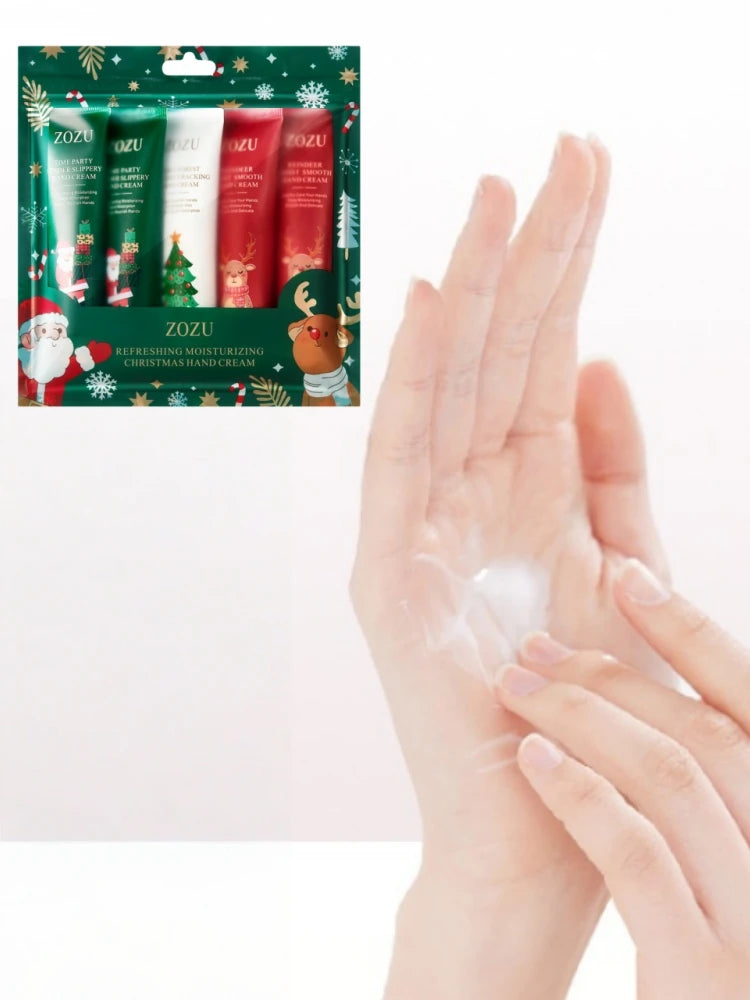 Christmas Hand Cream Set, Contains 3 Styles, Each 30g, Contains Niacinamide, Hyaluronic Acid and Other Ingredients, Moisturizing Texture, Nourishes the Skin, and Has a Light Fragrance Seasonal Maintenance, Christmas-Themed Pa