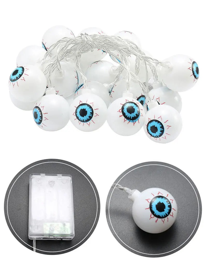 Halloween Led Lights String Twinkle Party Festoon Light Decoration Skull Pumpkin Bat Outdoor Lights Garland Street Portable