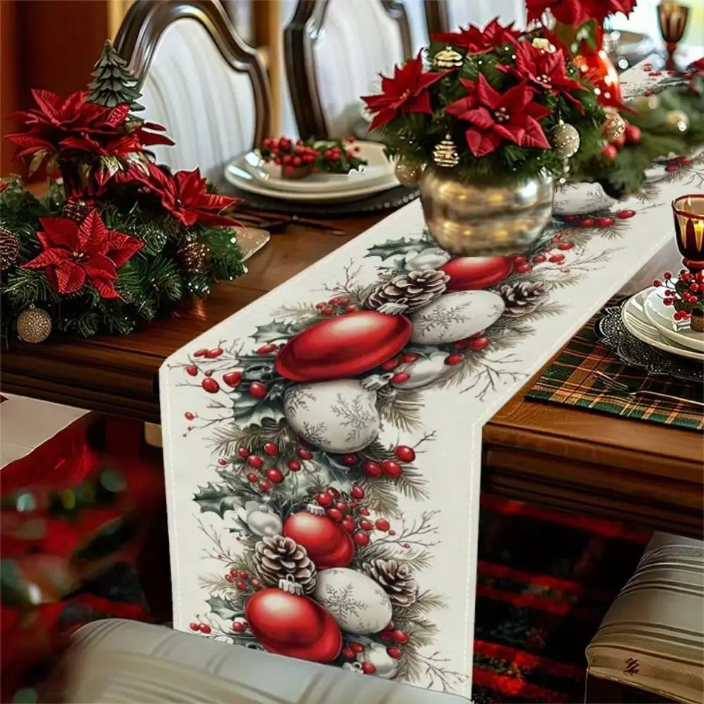 New New Year Christmas Table Runner Snowman Santa Claus Christmas Tablecloth Navidad Gift Elk Table Decor Christmas Party