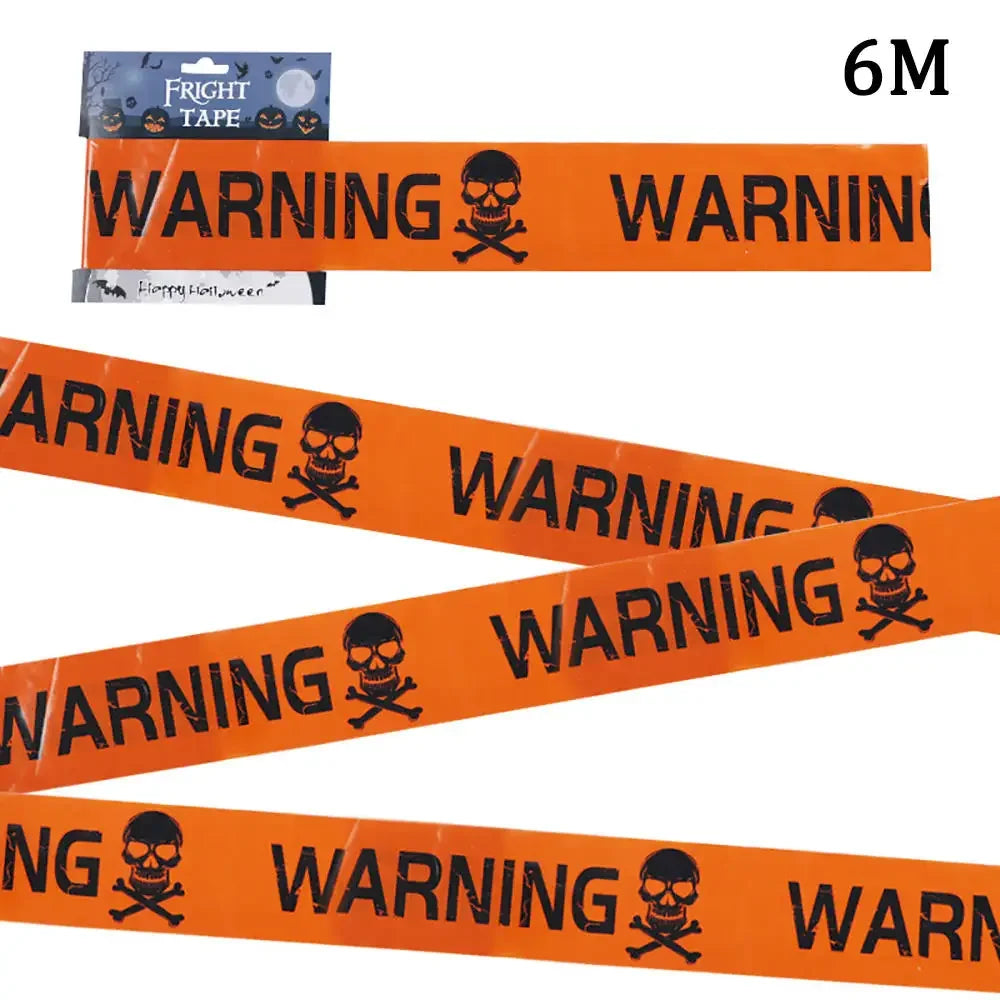 Halloween Party Decoration Warning Tape Scary Caution Tape Roll Hazard Warning Tape Indoor Outdoor Spooky DIY Prop Decorations
