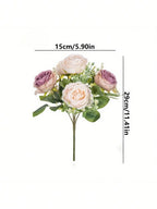 4pcs Artificial Peony Flowers - UV Resistant Real Touch Fake Bouquet For Garden Patio Wedding Engagement Decor, Versatile Home Decor Without Container