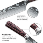 MDHAND Knife Sets for Kitchen 14 Pieces with Knife Holder High Carbon Stainless Steel Damascus Pattern Sharp Chef Knife Set