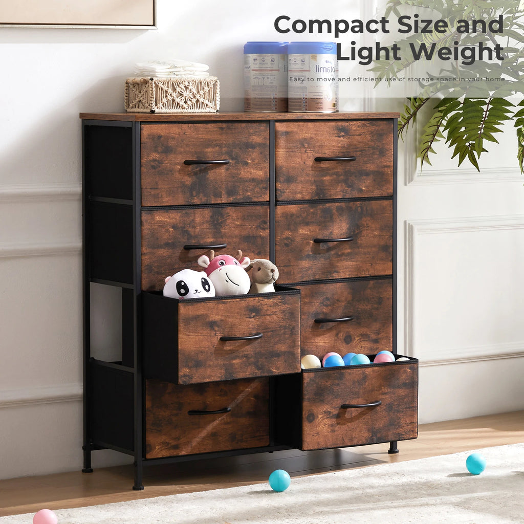 MCQ Fabric 8 Drawers Cabinet For Living Room Beside Nightstand Dresser Tables Storage Closet Chest Clothes Display Furniture