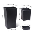 Rectangular Planters Set of 2, Large Plant Pots with Drainage Holes＆Water Level Monitor for Outdoor Indoor Patio Porch Rooms