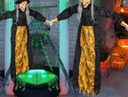 Halloween Witch Ghost Decor Horror Pendant Glowing Prank Props Electric Toys Haunted House Bar Club Home Festival Decoration