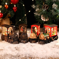 Christmas Gift Christmas Crystal Ball Ornaments LED Lights Train Santa Claus Merry Christmas Decoration for Home Party Xmas
