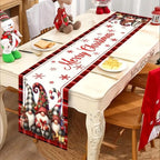 New New Year Christmas Table Runner Snowman Santa Claus Christmas Tablecloth Navidad Gift Elk Table Decor Christmas Party