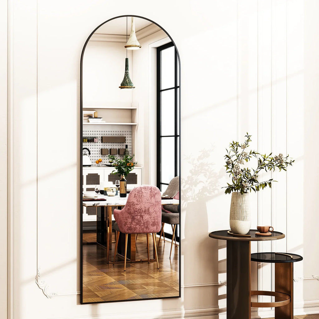 59x16 64x21 71x26 Black Arched Full-Length Mirror Free Standing Full Body Floor Mirror for Home Decor And Styling