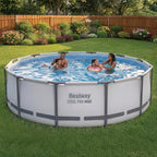 Steel Pro MAX  Above Ground Pool, Round Metal Frame Outdoor Swimming Pool Set with Filter Pump, Ladder, and, Custom