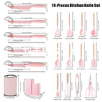 19-in-1 Kitchen Knife & Silicone Utensil Combo Set, Heat Resistant Cooking Tools with Detachable Storage Organizer