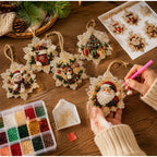 Christmas Diamond Painting Kit DIy Christmas Wooden Ornaments Xmas Snowman Reindeer Hanging Decor Relaxing Project Holiday Gifts