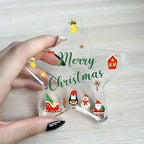 Christmas Atmosphere Heart Acrylic Ornament Desktop Decoration Transparent Stand