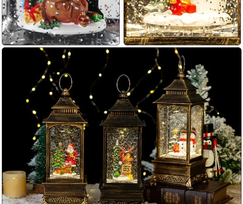 LED Christmas Lanterns Crystal Balls Music Boxes Snowflakes Snowfall Lanterns Christmas and New Year Gifts Hanging Ornaments