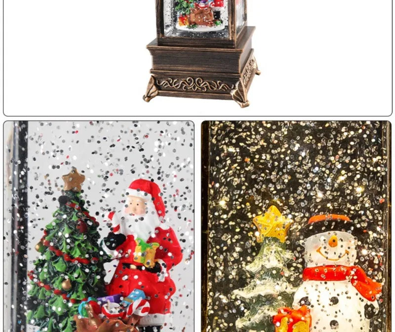 LED Christmas Lanterns Crystal Balls Music Boxes Snowflakes Snowfall Lanterns Christmas and New Year Gifts Hanging Ornaments