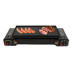 Portable Dual-Burner Camping Stove with Carrying Case 2500W Power Per Burner Ideal for Outdoor Cooking Picnics Camping Trips