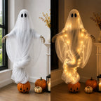 Halloween Pumpkin and Ghost Ambient Lights Outdoor Yard Decorations Ghost Garden Ornaments Haunted House Decoration Props