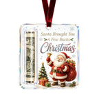Christmas Cartoon Snowman Elk Santa Claus Acrylic Money Holder Merry Christmas Tree Hanging Ornaments Xmas Tree Pendant Gifts