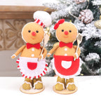 Christmas Chef Gingerbread Man Desktop Ornament for New Year Party Home Supply Decor Holiday Xmas Gift Decoration