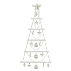 Christmas Tree Wall Decoration Glowing LED Red Bow Snowman Pine Cone Festive Home Indoor Hanging Accessory Set