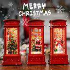 Christmas Phone Booth Lights Santa Claus Snowman Gifts Window Scene Ornament Christmas Party Decortion Xmas Party Home