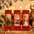 Christmas Phone Booth Lights Santa Claus Snowman Gifts Window Scene Ornament Christmas Party Decortion Xmas Party Home