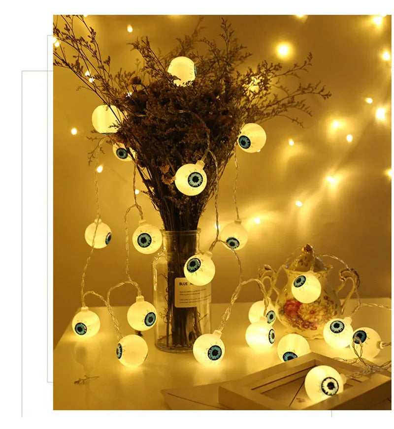 Halloween Led Lights String Twinkle Party Festoon Light Decoration Skull Pumpkin Bat Outdoor Lights Garland Street Portable