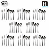 HANSMART 48-Piece Stainless Steel Flatware Set Service for 8 Silver Cutlery Set Silverware Set Kitchen Tableware Utensils Set with 16 Teaspoons Spoons Forks Knives Dinner Cutlery Silverware Sets