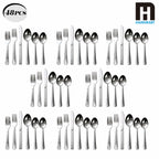 HANSMART 48-Piece Stainless Steel Flatware Set Service for 8 Silver Cutlery Set Silverware Set Kitchen Tableware Utensils Set with 16 Teaspoons Spoons Forks Knives Dinner Cutlery Silverware Sets