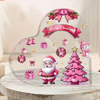 Christmas Atmosphere Heart Acrylic Ornament Desktop Decoration Transparent Stand