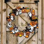Halloween Wooden Sign Pumpkin Ghost Hanging Wood Plaque Wreath Accessory Home Wall Room Cafe Shop DIY Holiday Party Decoration