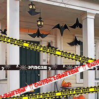 Halloween Party Decoration Warning Tape Scary Caution Tape Roll Hazard Warning Tape Indoor Outdoor Spooky DIY Prop Decorations