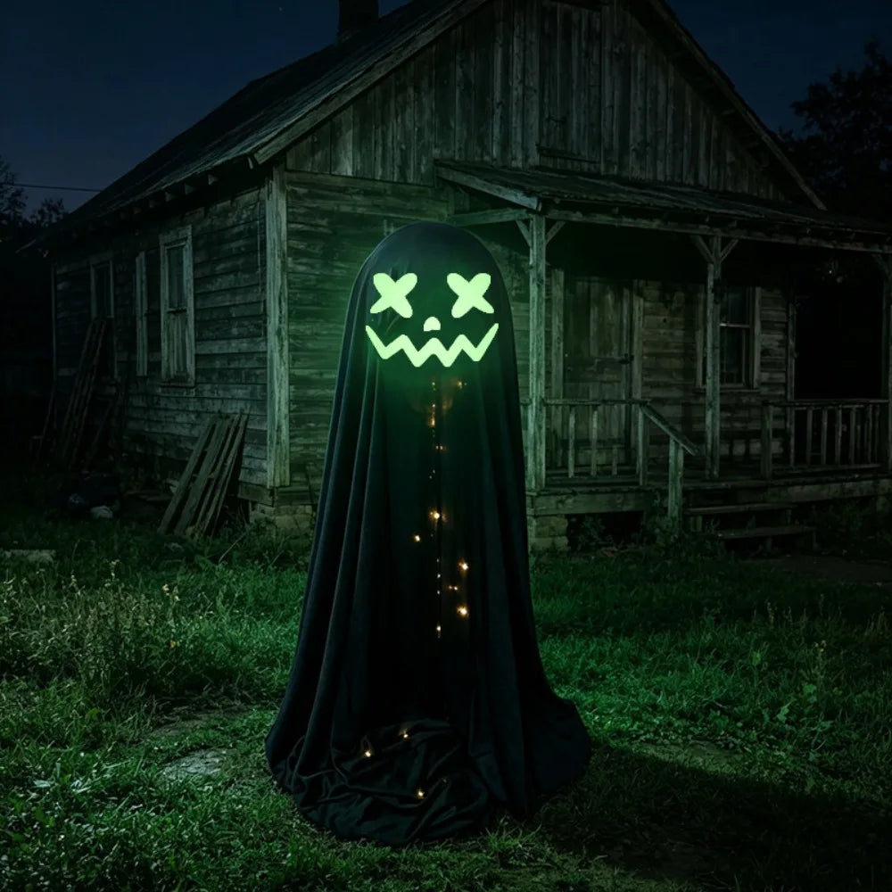 Luminous Halloween Standing Ghost Decor Adjustable Gothic Outdoor Light-up Ghost ED Lights Soft LED Lights Halloween Decor Prop