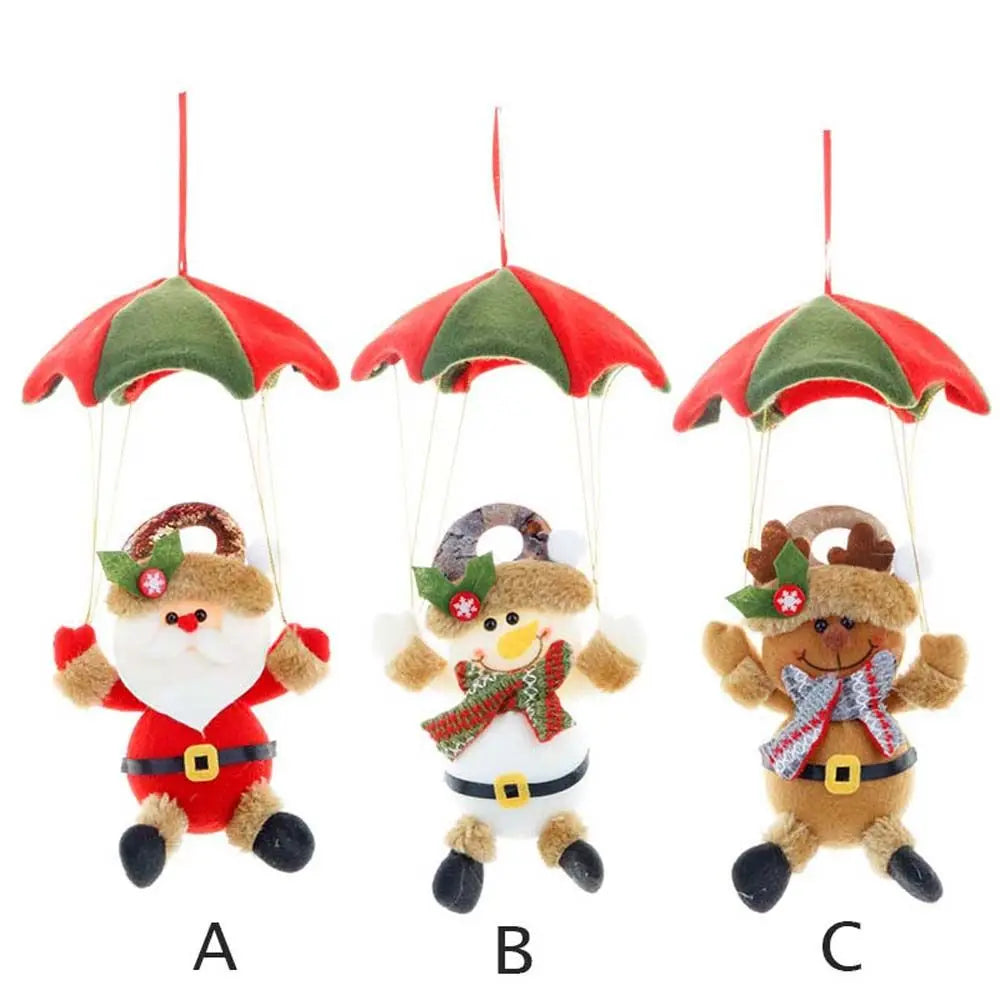 Navidad Snowman Xmas Hanging Ornament Santa Claus Parachute Pendant Christmas Decoration