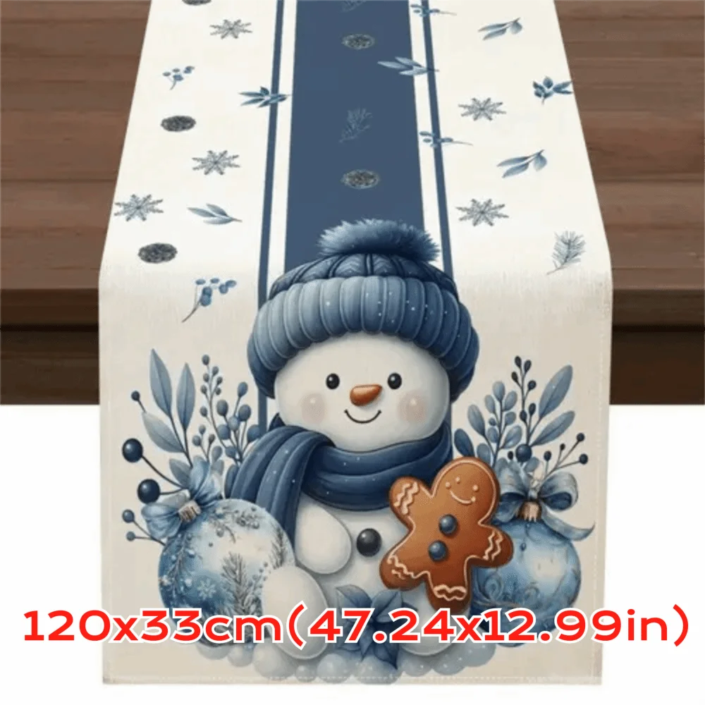 New New Year Christmas Table Runner Snowman Santa Claus Christmas Tablecloth Navidad Gift Elk Table Decor Christmas Party