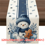 New New Year Christmas Table Runner Snowman Santa Claus Christmas Tablecloth Navidad Gift Elk Table Decor Christmas Party