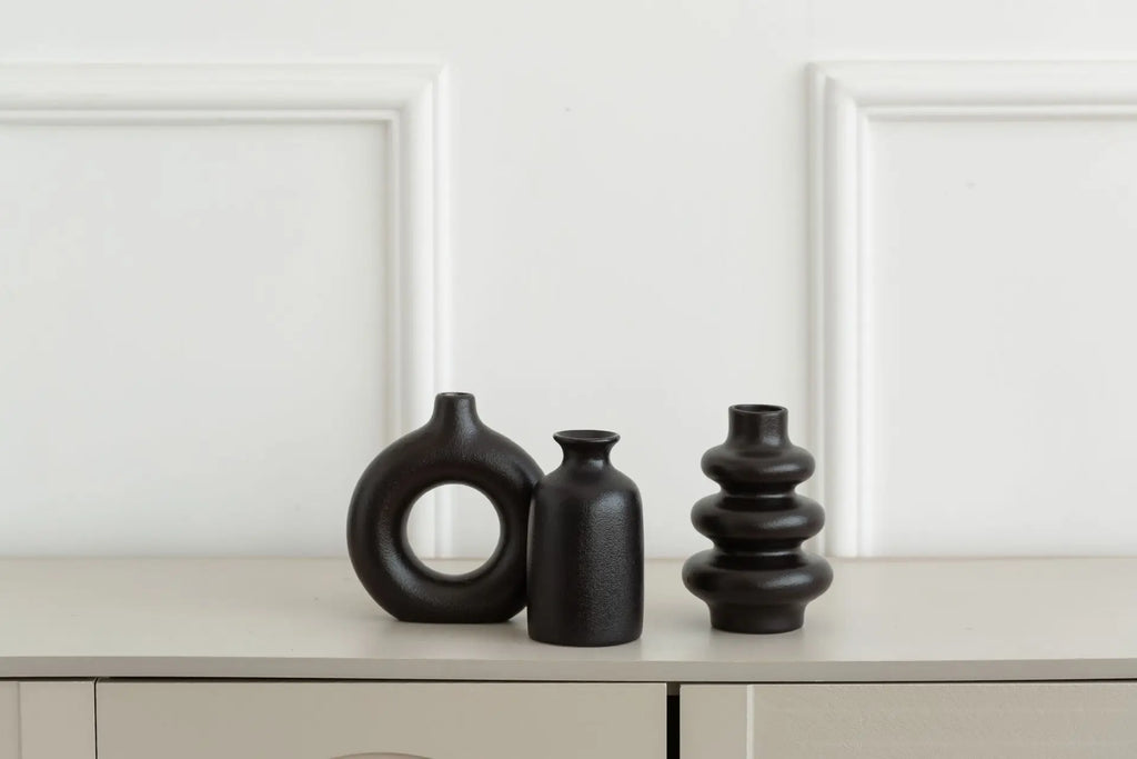 Set of 3 Bohemian Ceramic Vases
